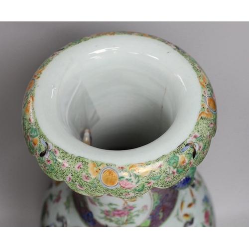 1303 - A large 19th century Chinese famille rose baluster vase, 60cms high