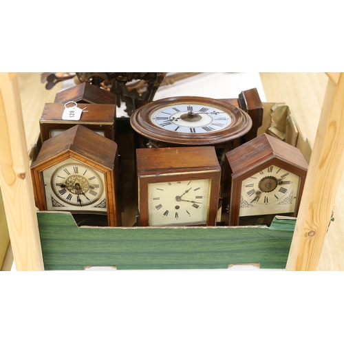 1316 - Seven various 19th century Black Forest clocks