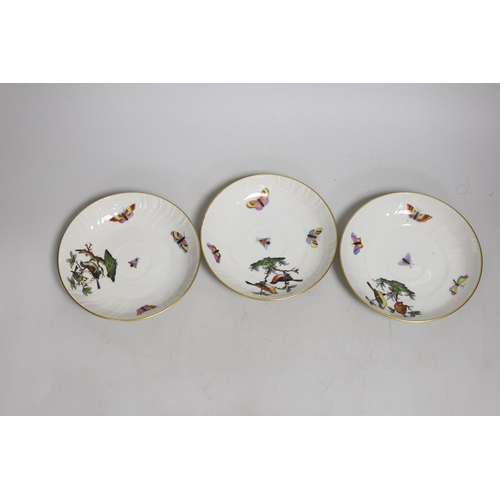 1351 - Three matching Herend teacups and saucers (one a.f.), pattern no.1707.