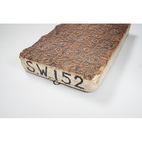 1400 - A 19th century modern printing block. 20 x 31cm