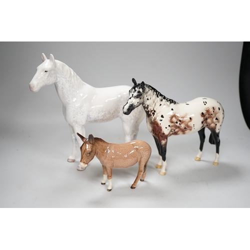 1420 - Three ceramic horse models, to include Beswick, Doulton, Sylvac, tallest 23cm