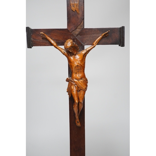 1425 - A carved wood Corpus Christi, 49cms high,