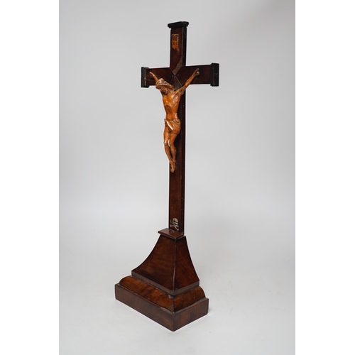 1425 - A carved wood Corpus Christi, 49cms high,