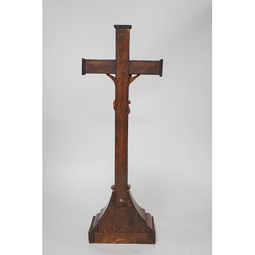 1425 - A carved wood Corpus Christi, 49cms high,