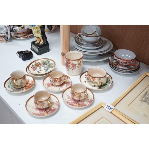 1434 - Assorted Japanese ceramics to include Kutani, Satsuma etc.