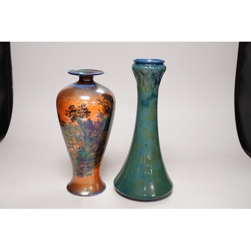 1438 - A Royal Worcester Sabrina ware vase and a Shelley printed flambe vase, tallest 28cm