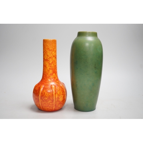 1443 - Two Pilkingtons Royal Lancastrian vases, 2896 and 2556. Tallest 21cm