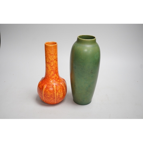 1443 - Two Pilkingtons Royal Lancastrian vases, 2896 and 2556. Tallest 21cm