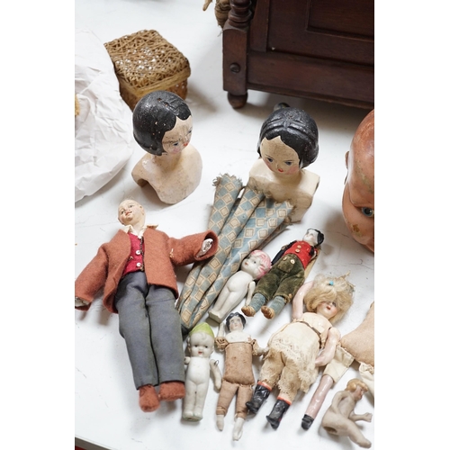 1475 - Two Kammer and Reinhardt bisque headed dolls, a wax over composition doll, various other bisque head... 