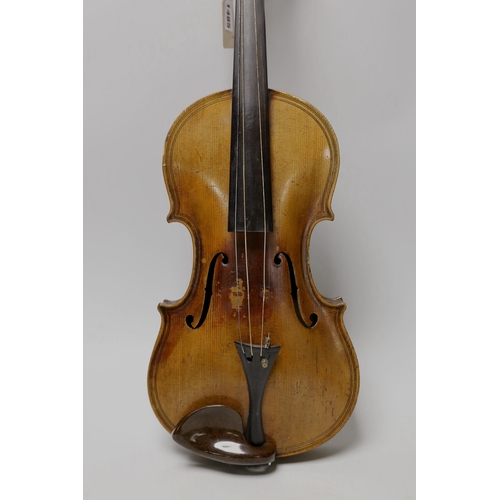 1485 - A Louis Lowendall Maggini violin, label inscribed and dated 1884, cased