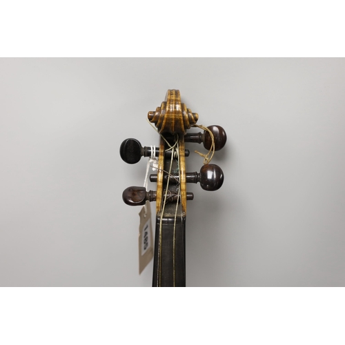 1485 - A Louis Lowendall Maggini violin, label inscribed and dated 1884, cased