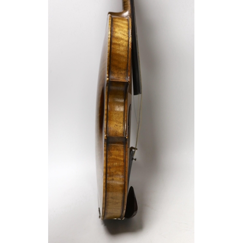 1485 - A Louis Lowendall Maggini violin, label inscribed and dated 1884, cased