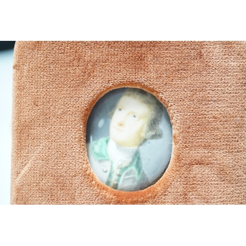 1498 - British School, mid 18th century, portrait miniature on ivory, Portrait of Sir Richard Sutton, 1st B... 