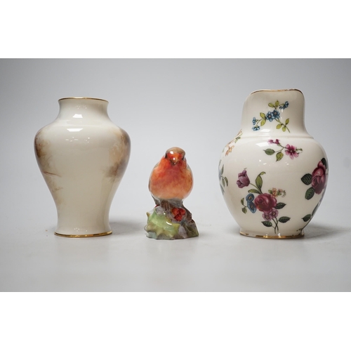 1515 - A Royal Worcester James Stinton vase with pheasant decoration, together with a Royal Worcester jug a... 