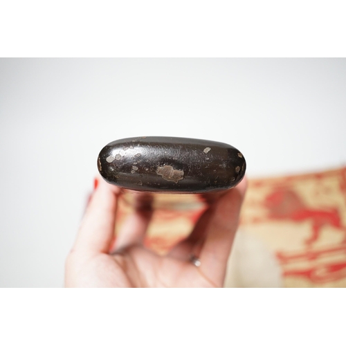 1550 - A 19th century Continental painted toleware cigar case and a Victoria Diamond Jubilee flag