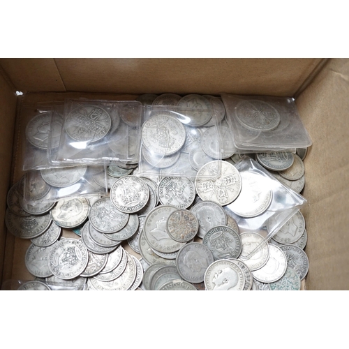 1555 - UK coins - A quantity of George V and later Florins, halfcrowns, shillings etc.