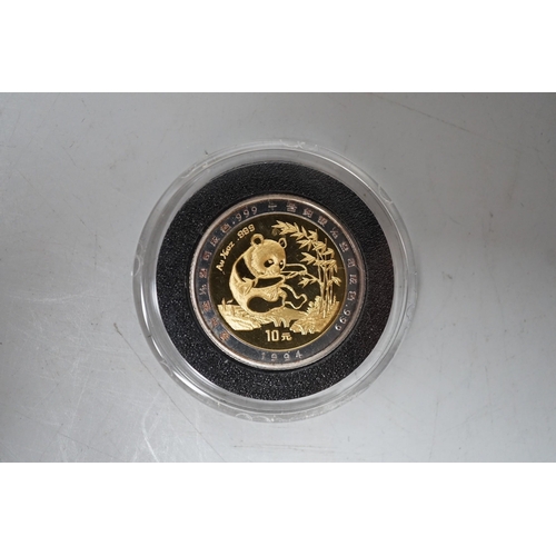 1563 - A Chinese Panda gold and silver 10 Yuan coin