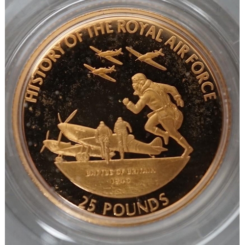 1566 - A Guernsey History of the RAF gold proof £25 coin