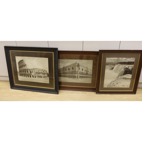 1586 - Three large format albumen print photographs comprising George Barker (1844-1894), Niagara Falls, 48... 