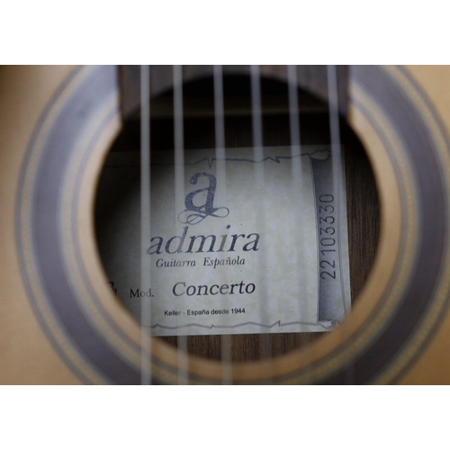 1587 - An Admira 'Concerto' classical guitar. Cedar top, satin finish with rosewood back and sides