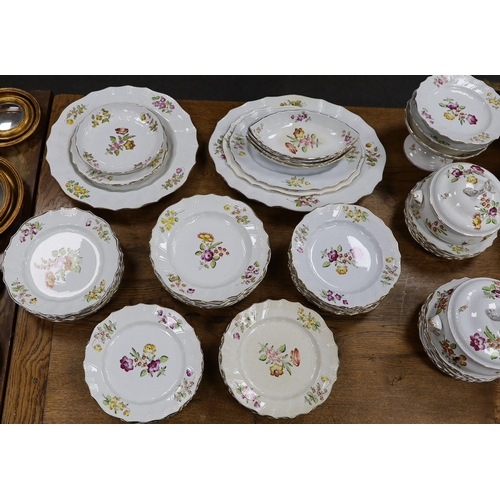 1588 - An extensive early 20th century Belgian floral painted earthenware dinner service