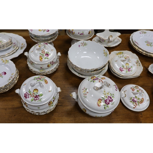 1588 - An extensive early 20th century Belgian floral painted earthenware dinner service