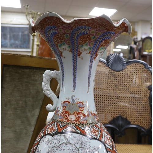 1594 - A large Japanese porcelain floor vase, 106cm