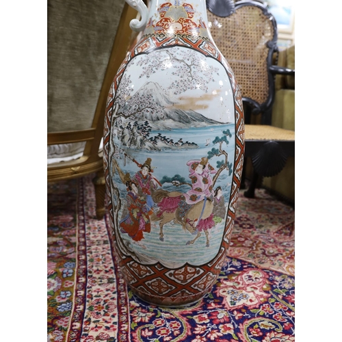 1594 - A large Japanese porcelain floor vase, 106cm