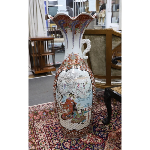 1594 - A large Japanese porcelain floor vase, 106cm