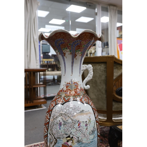 1594 - A large Japanese porcelain floor vase, 106cm