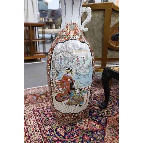 1594 - A large Japanese porcelain floor vase, 106cm