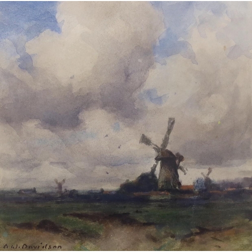 1662 - A. W. Davidson (fl.1901-1921), watercolour, 'A Breezy Day', signed, 18 x 19cm