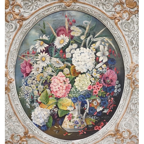 1703 - Middleton Holding, oil on canvas, Still life of flowers in a jug, signed and dated 1946, painted to ... 