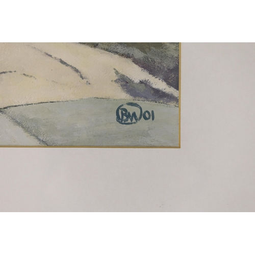 1707 - Basil Wynbergen (1928-2015), gouache, 'Over Andes in 1976', signed with label verso, 43 x 51cm... 