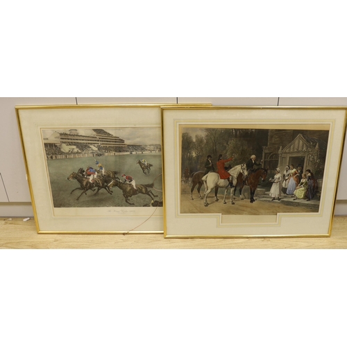 1708 - Two equestrian prints, 'The King's Derby 1909', overall 50 x 76cm and 'The Toast', 50 x 76cm