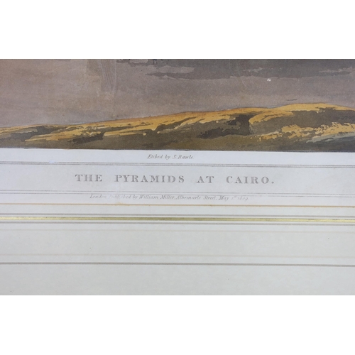 1713 - Havell after Henry Salt, coloured aquatint, The Pyramids at Cairo, number XXIV, visible sheet 51 x 7... 