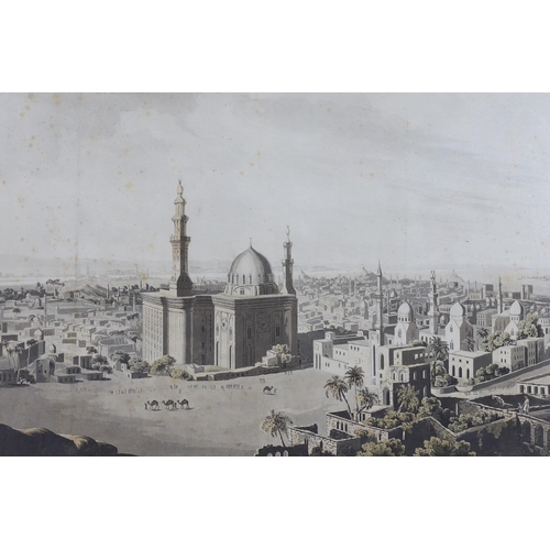 1714 - Havell after Henry Salt, coloured aquatint, View of Grand Cairo, number XXIII, visible sheet 51.5 x ... 