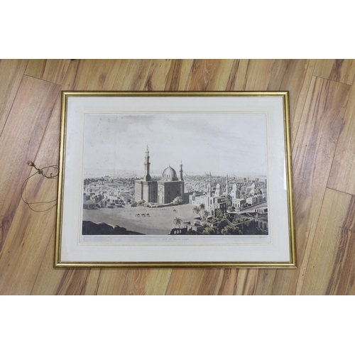 1714 - Havell after Henry Salt, coloured aquatint, View of Grand Cairo, number XXIII, visible sheet 51.5 x ... 