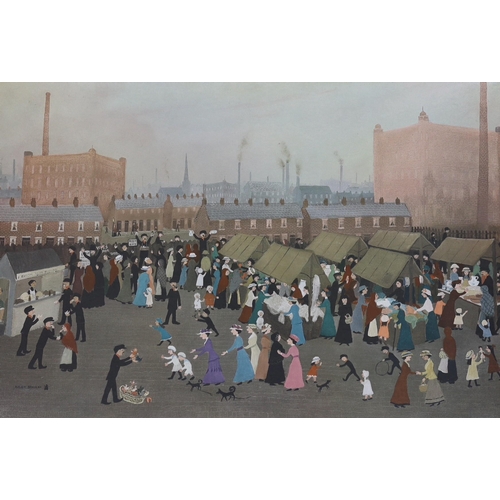 1718 - Helen Bradley (1900-1979), limited edition print, 'Miss Carter goes to Market', signed in pencil, 49... 