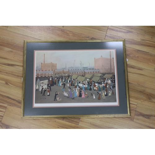 1718 - Helen Bradley (1900-1979), limited edition print, 'Miss Carter goes to Market', signed in pencil, 49... 