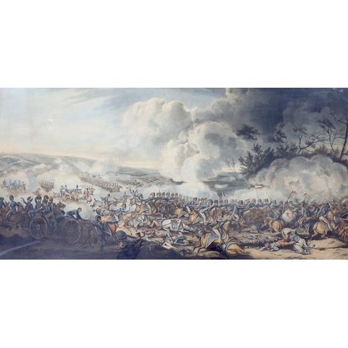 1720 - Cooper & Sutherland after Alken, coloured aquatint, 'The Battle of Waterloo', overall 57 x 99cm, map... 