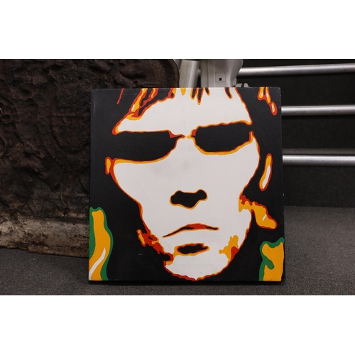 1745 - Jacquie Boyd (Contemporary), oil on canvas, 'Ian Brown', signed verso and dated '05, 50 x 50cm, unfr... 