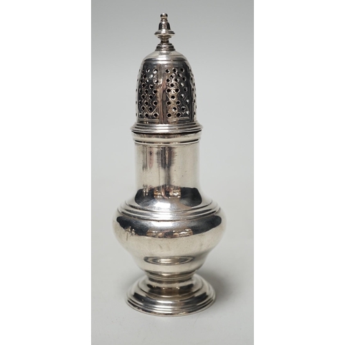 1812 - A George II silver baluster pepperette, Samuel Wood, London, 1751, 12.2cm, 90 grams.