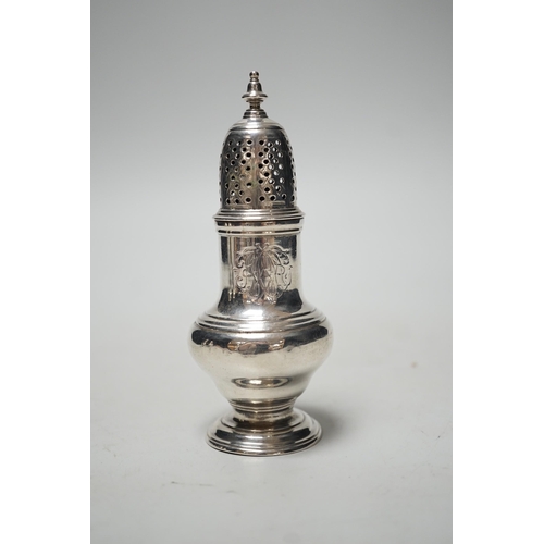 1812 - A George II silver baluster pepperette, Samuel Wood, London, 1751, 12.2cm, 90 grams.