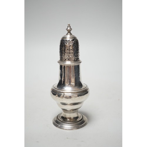 1813 - A George II silver baluster pepperette, John Delmester, London, 1757?, 13.1cm, 94 grams.