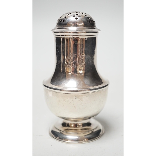 1814 - An early George II silver bun shaped pepperette, Thomas Bamford, London, 1728, 10.6cm, 4.2oz.