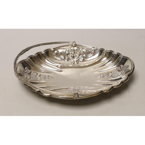 1844 - An Edwardian silver shallow fruit basket, William Henry Sparrow, Birmingham, 1909, 28cm, 11.5oz.... 