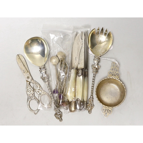 1861 - Small silver including a pair of late Victorian servers, by William Hutton & Sons, 830 standard whit... 