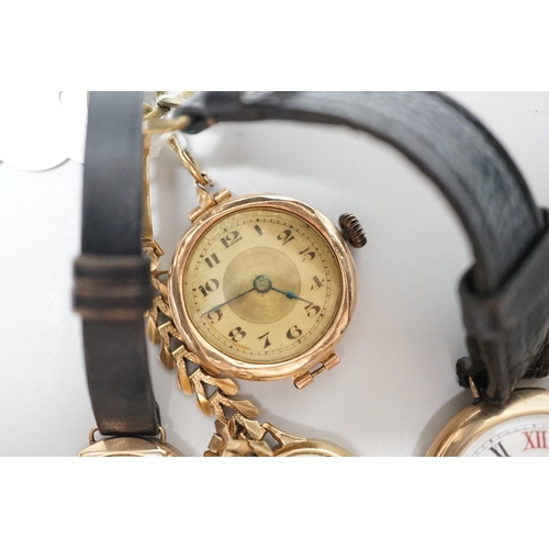 1908 - A lady's 9ct gold Timex manual wind wrist watch, on a 9ct gold bracelet, gross weight 1.8 grams and ... 