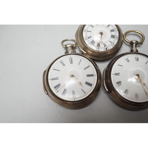 1917 - An 18th century silver pair cased keywind verge pocket watch, by Sam Toulmin, London, a similar watc... 